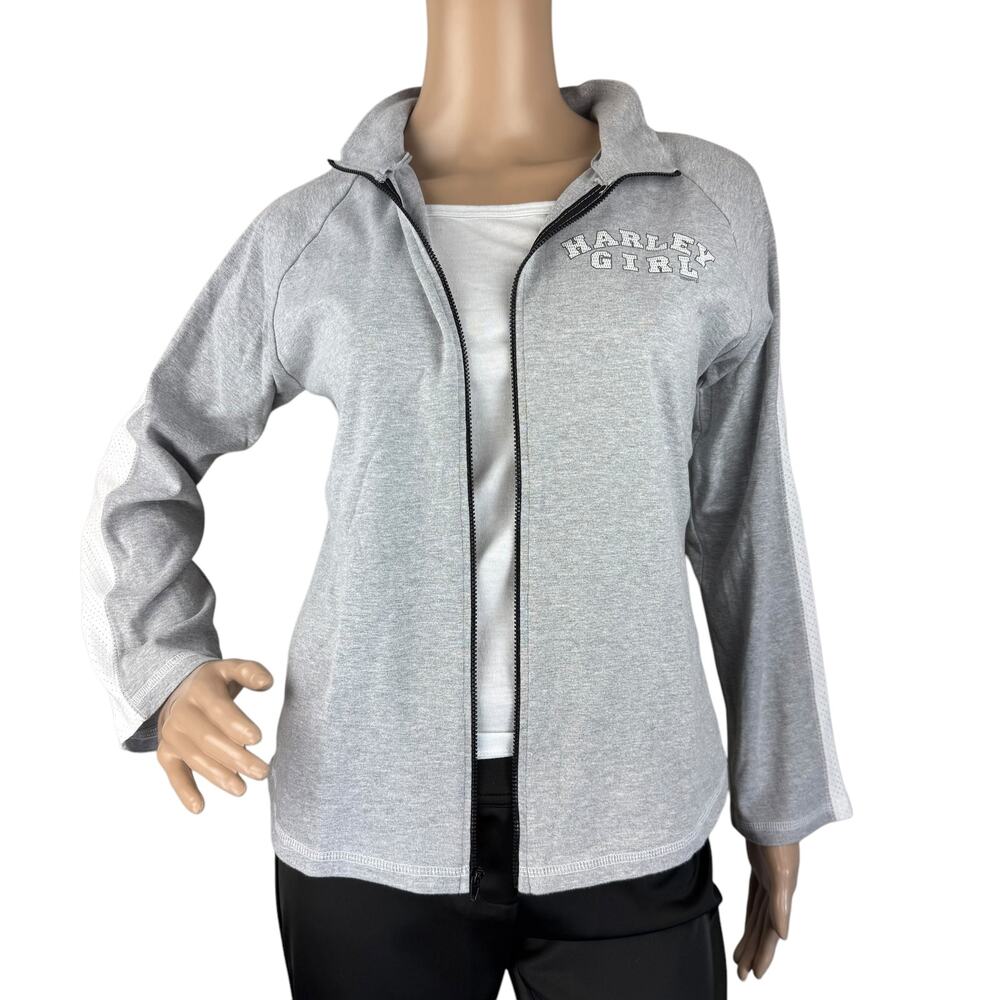 Harley-Davidson Harley Girl Full Zip Sweatshirt Heather Gray Hays KS Size M